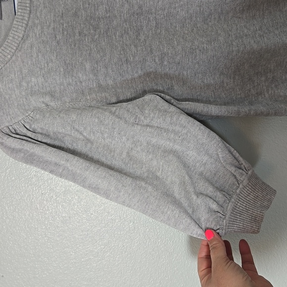 Marled | Gray Puff Sleeve Sweater Top Size Large - Picture 5 of 9